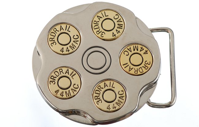 5 shooter revolver chamber belt buckle