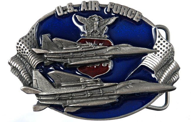 tandem US Air Force fighter jets belt buckle