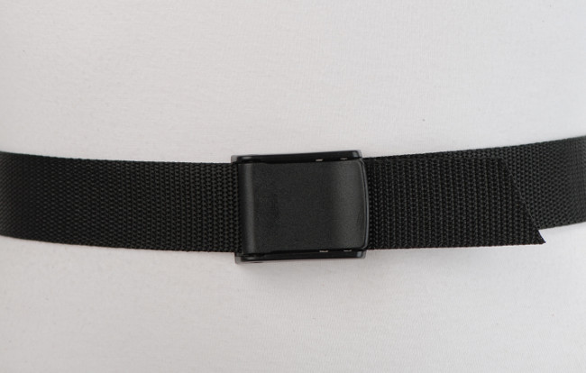 black canvas travel belt