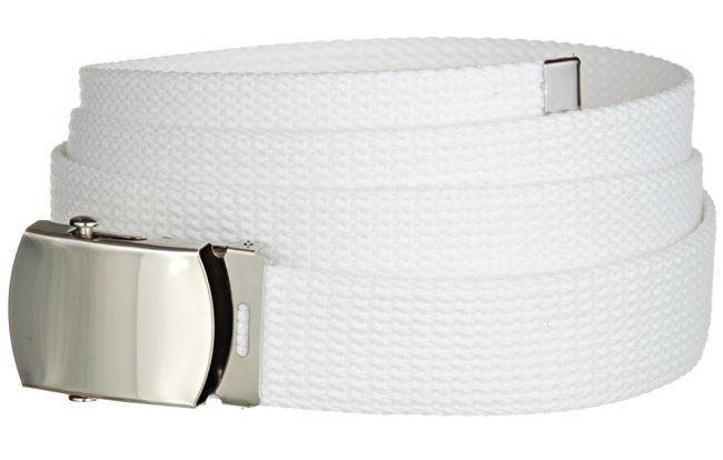 white canvas belt