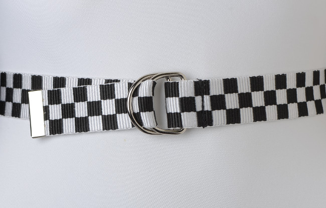 checkered canvas belt