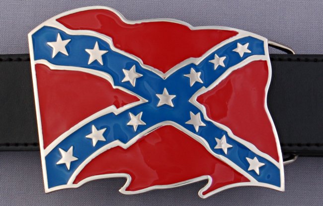 Confederate battle flag belt buckle