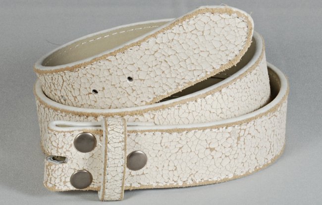 leather belt straps. cracked white leather strap