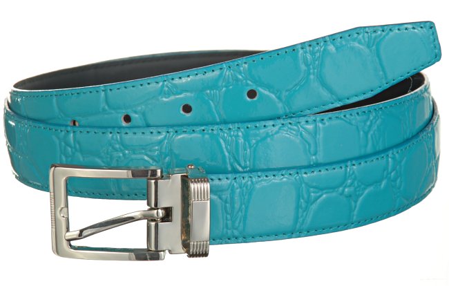 turquoise embossed dress belt with nickel or gold buckle