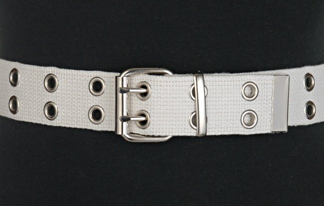 double eyelet canvas belt