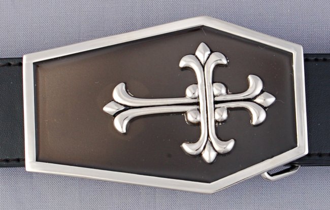 gothic cross coffin belt buckle