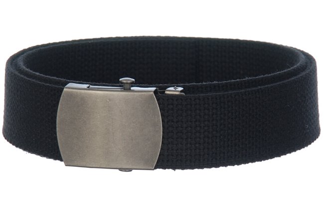 heavier black cotton military web belt with buckle