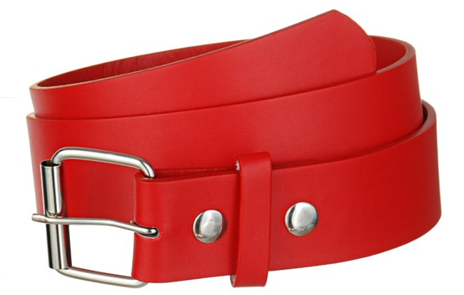 red manufactured leather 1-1/2