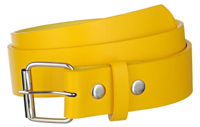 yellow manufactured leather 1-1/2