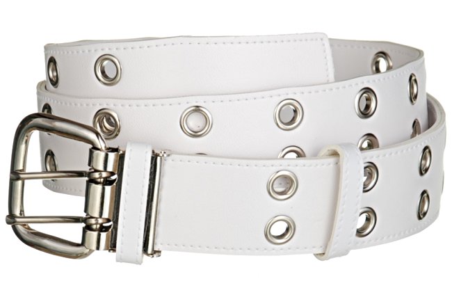 White eyelet clearance belt