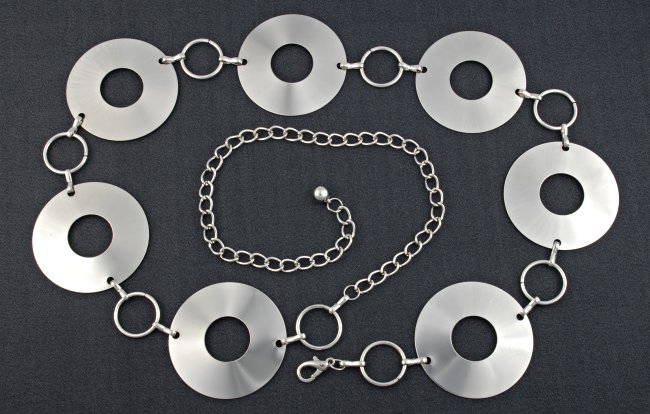 wide silver chain belt, 