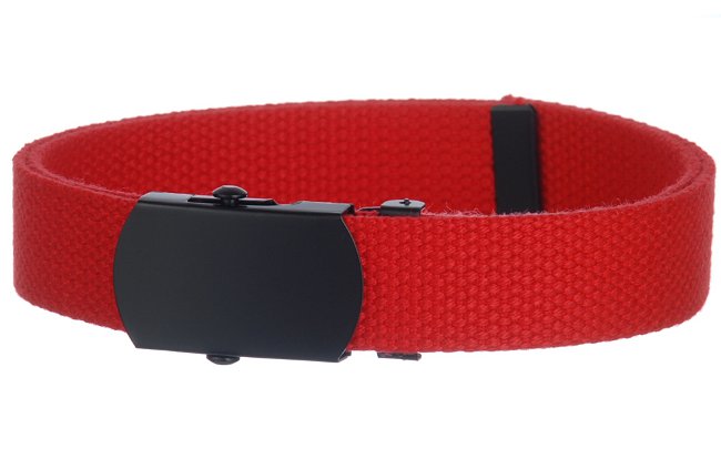 red narrow military web belt