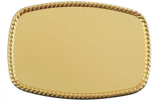 large plain rectangular rope border gold buckle