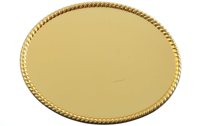 plain oval rope border gold buckle