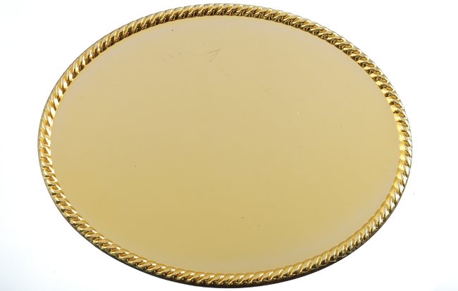 large plain oval rope border gold buckle