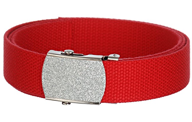 red belt silver buckle