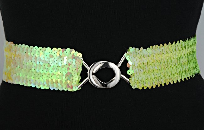 green sequin belt