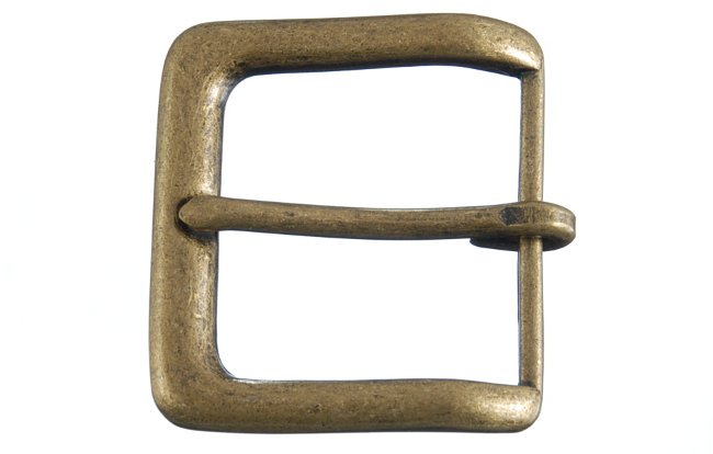 rectangular antique gold single prong heel bar belt buckle