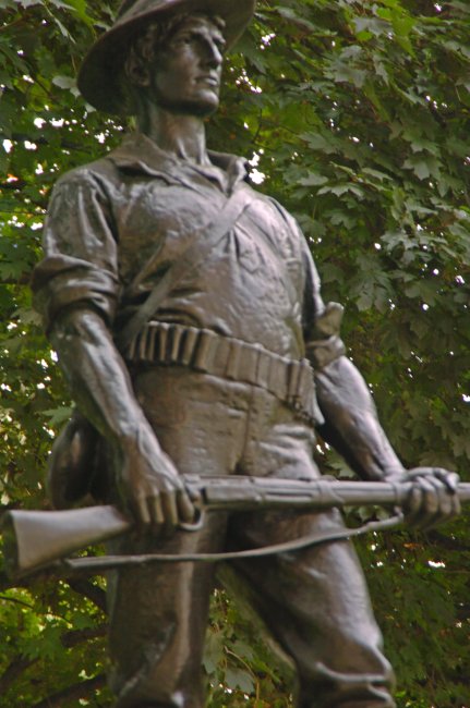 Spanish-American War Memorial statue with cartridge belt