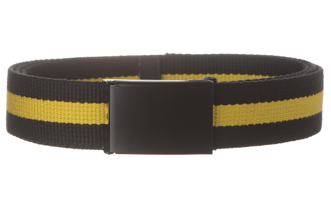 black and yellow striped military web belt