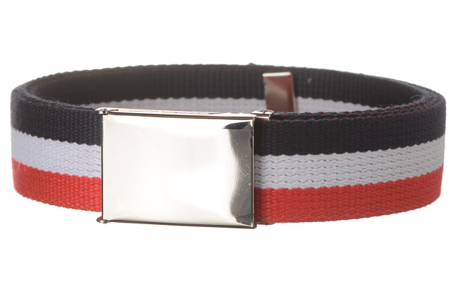 Strait City image: striped canvas belt red white blue 4001