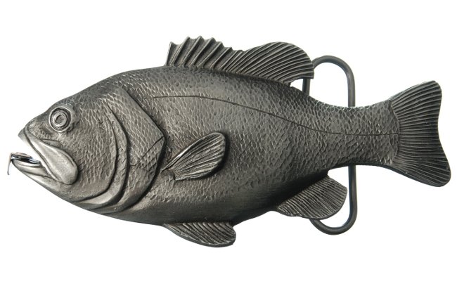 Raintree Large Mouth Bass 3D Mens Pewter Belt Buckle
