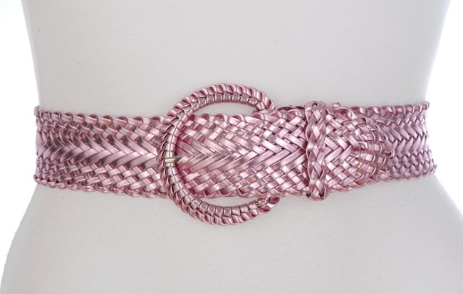 pink braided belt