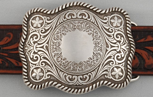rectangular traditional western shield belt buckle
