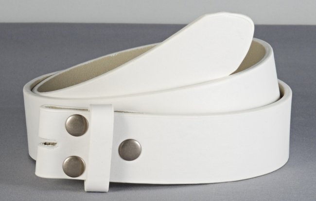 grain finish white leather straps for removable buckles