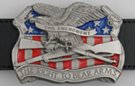 "right to bear arms" belt buckle with eagle and crossed rifles