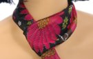 small belt scarf, fuchsia on black