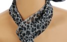 small belt scarf, gray leopard