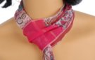 small belt scarf, paisley, rose pink