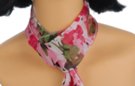 small belt scarf, pink pansy floral