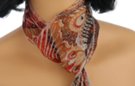 small belt scarf, kaleidoscopic, red clay