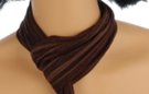 small belt scarf, ribbed viscose, brown