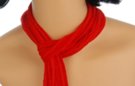 small belt scarf, ribbed viscose, red