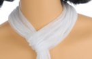 small belt scarf, ribbed viscose, white