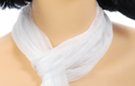 small belt scarf, snow white