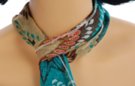 small belt scarf, blue-green and beige