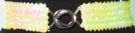 iridescent lime green sequin stretch belt with silvertone maxi interlocking buckle