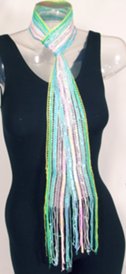 multi-color corn-row sequin sash