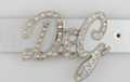D & G in script with rhinestones buckle