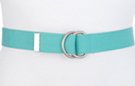 aqua blue D-ring canvas belt