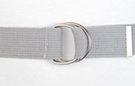 gray web belt with nickel polish D-rings and tab