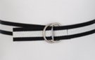 black and white stripe D-ring canvas belt