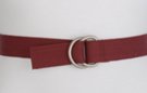 burgundy D-ring canvas belt