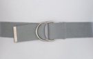 medium gray web belt with nickel polish D-rings and tab
