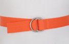 flamingo orange D-ring canvas belt