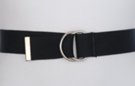 black cotton canvas belt with nickel polish D-rings